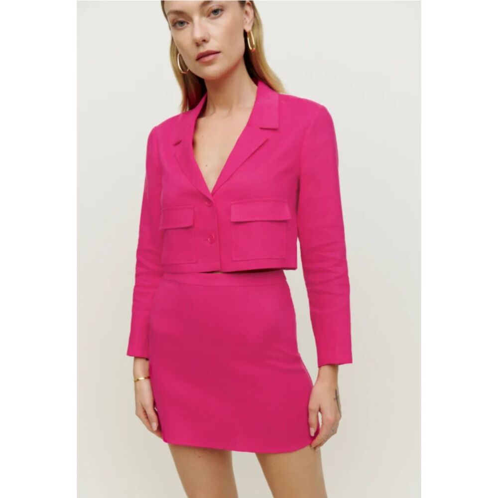 REFORMATION‎ Elton Linen Skirt Set Pink NWT Sz 2